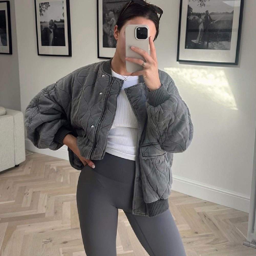 Women's Cosy Oversized Quilted Bomber Jacket — photo 2
