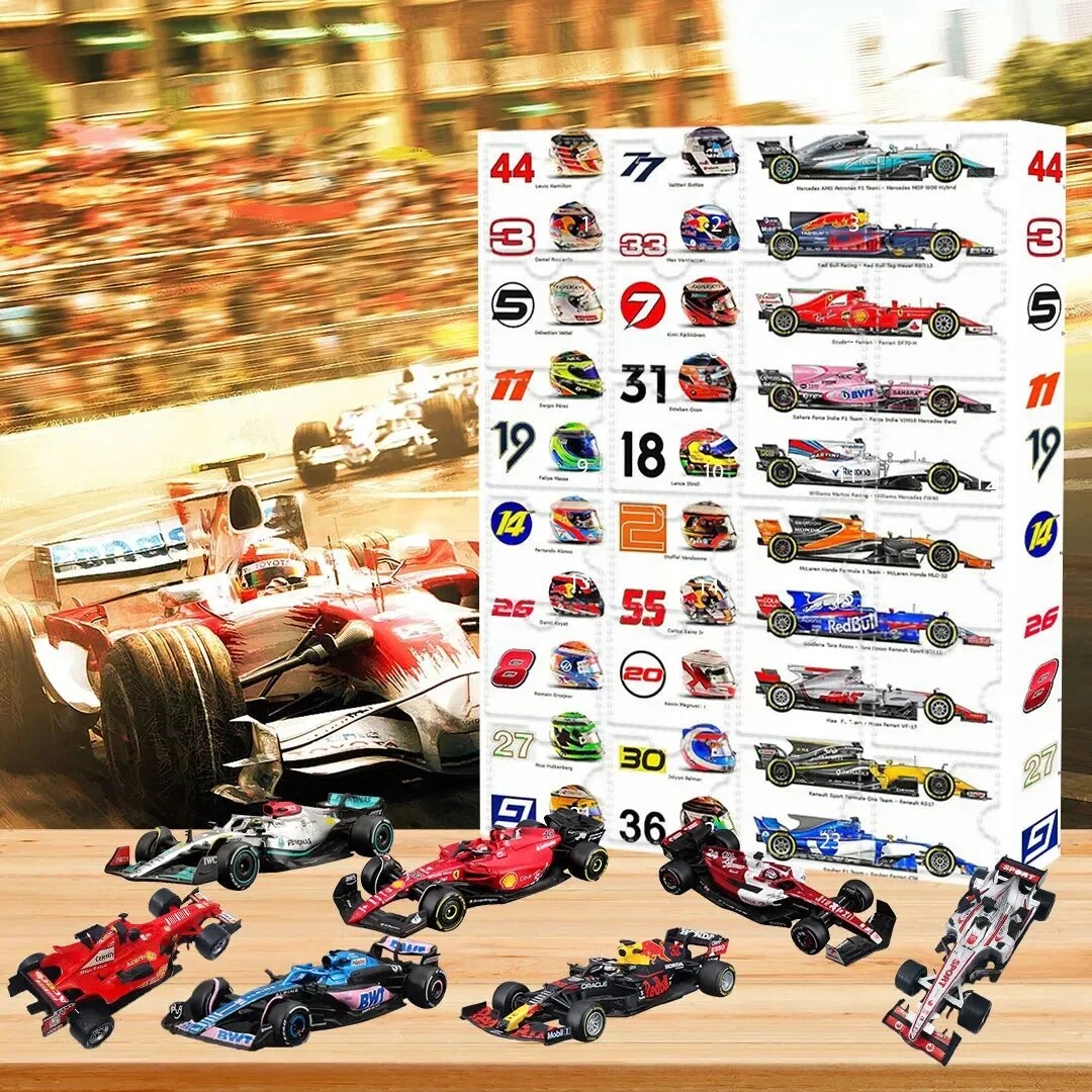 Race Car Advent Calendar – 24 Models, Paper Box, Desk Display — photo 1