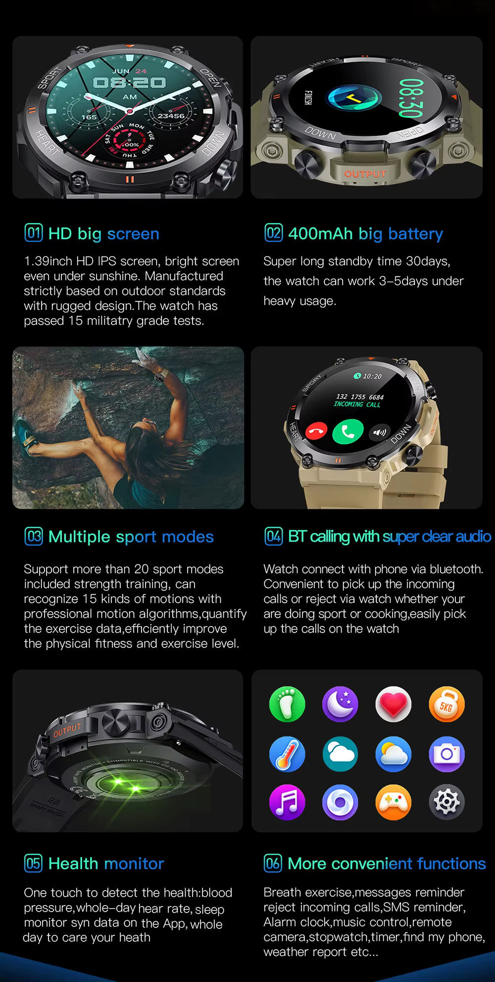 Rugged Outdoor Smartwatch with 1.39 Inch Round Display, Long Battery Life and Activity Tracking — photo 11