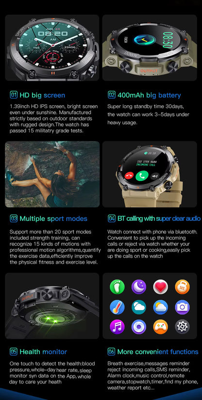 Rugged Outdoor Smartwatch with 1.39 Inch Round Display, Long Battery Life and Activity Tracking — photo 11