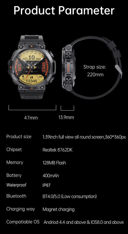 Rugged Outdoor Smartwatch with 1.39 Inch Round Display, Long Battery Life and Activity Tracking — photo 14