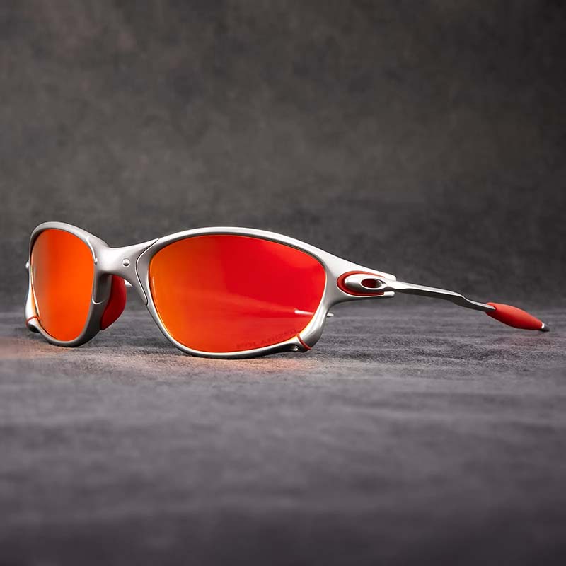Polarised UV400 Square Sunglasses with Lightweight Metal Frame and Mirror Lenses for Riding — photo 6