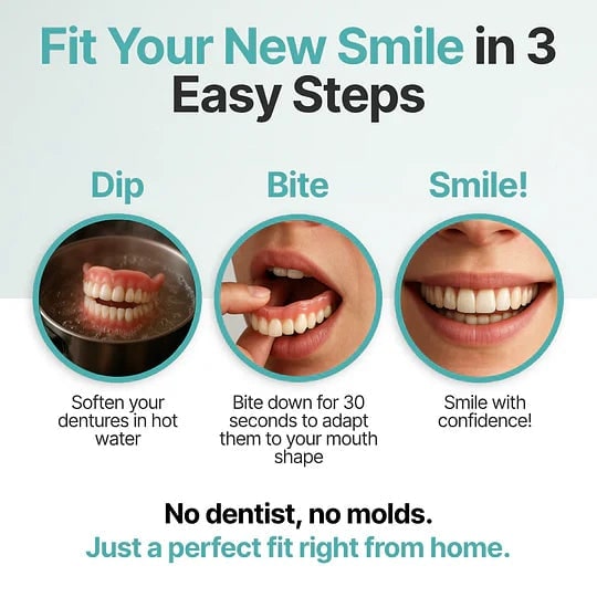 Removable Full Arch Denture Set with Flexible Cushion Grip for Everyday Wear — photo 12