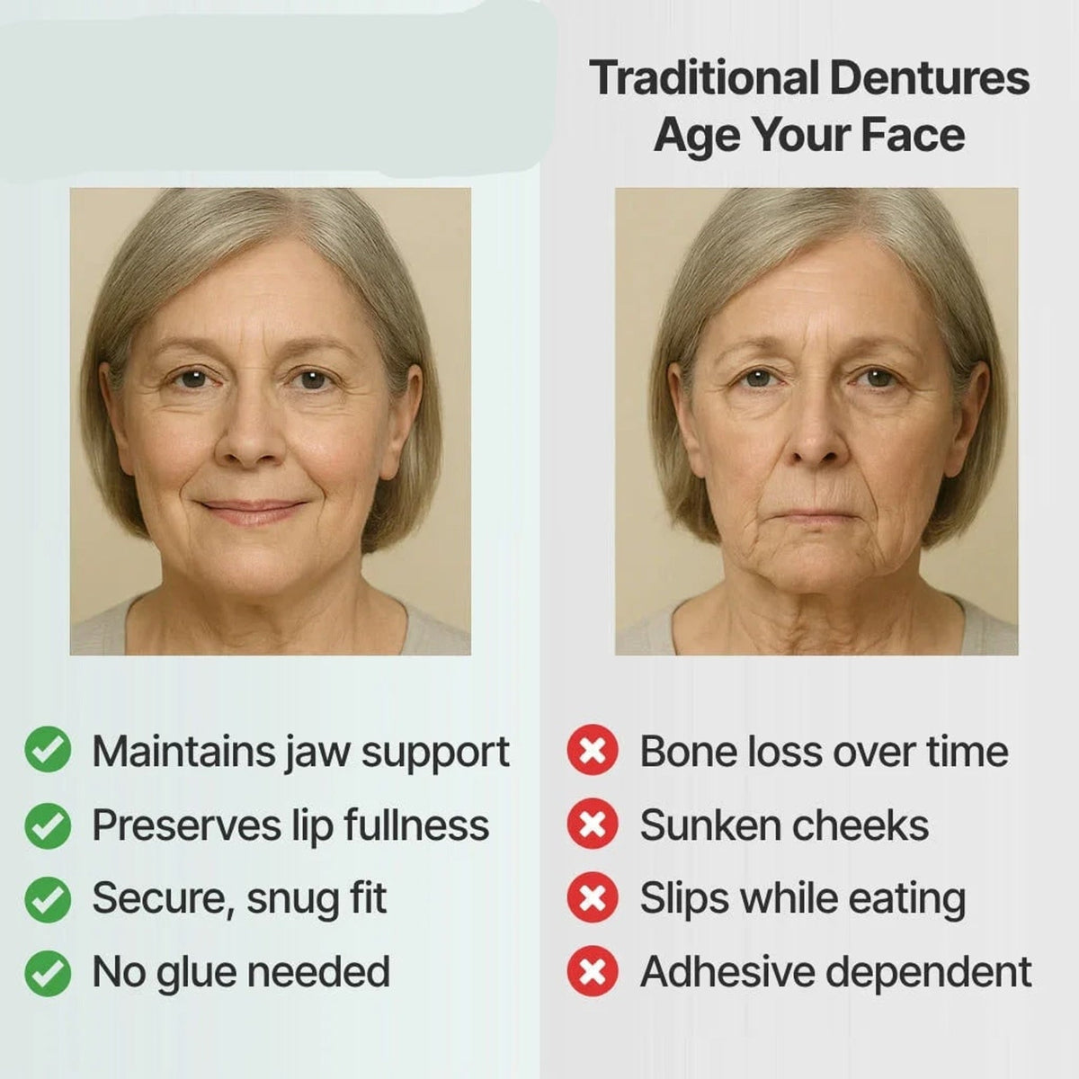 Removable Full Arch Denture Set with Flexible Cushion Grip for Everyday Wear — photo 7