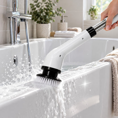 Electric Spin Scrubber with Long Handle | Cordless Rechargeable Power Cleaning Brush with 9 Replaceable Heads | Telescopic Bathroom, Tile, Shower, Bath & Kitchen Scrubber | USB-C — photo 3