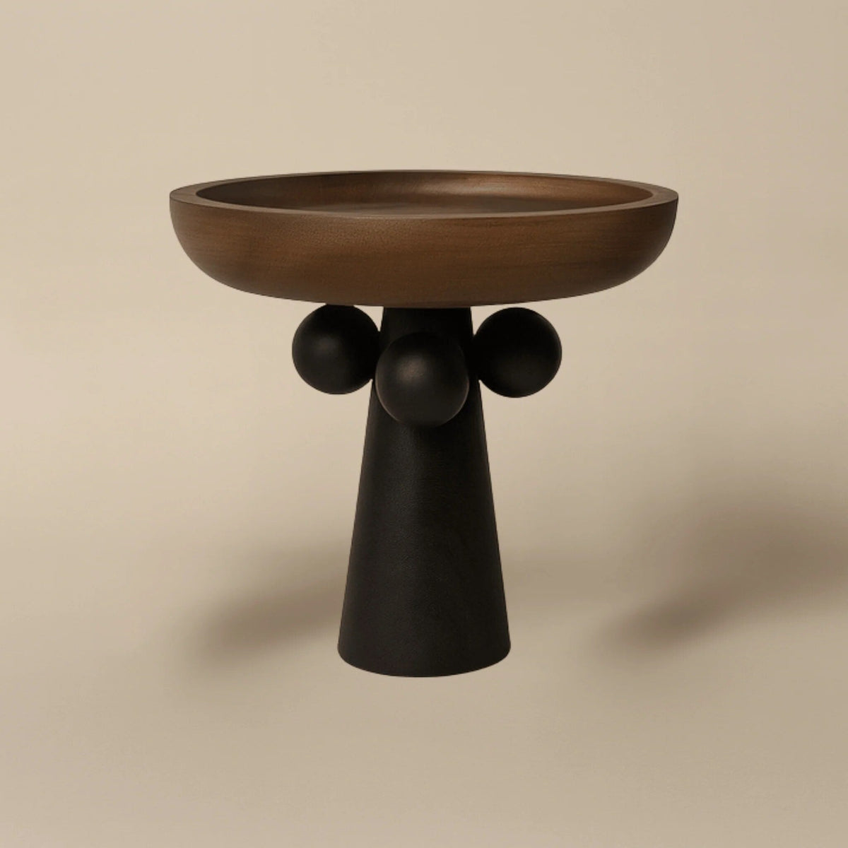 Sculptural Wooden Pedestal Tray – Decorative Candle and Jewellery Display — photo 2