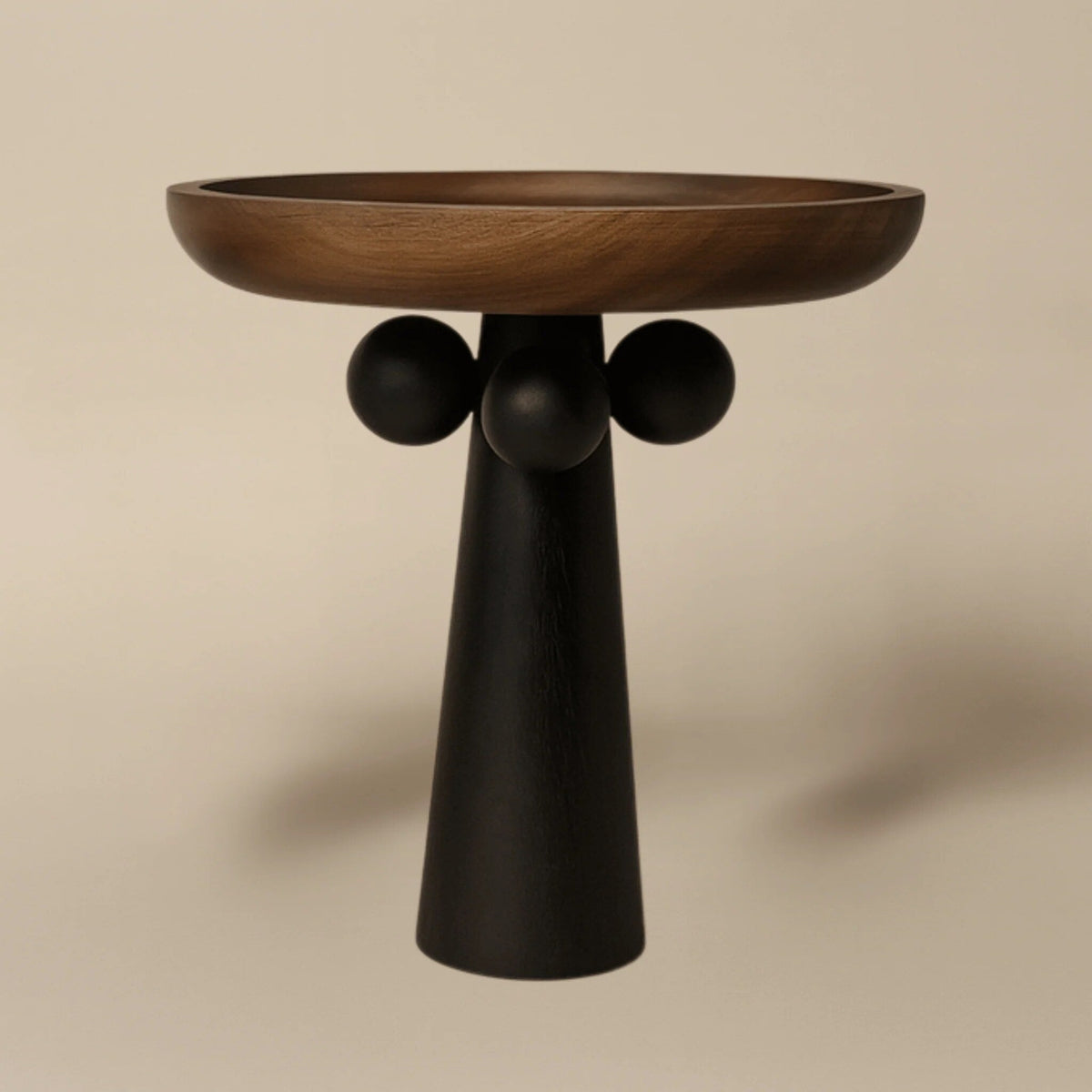 Sculptural Wooden Pedestal Tray – Decorative Candle and Jewellery Display — photo 3