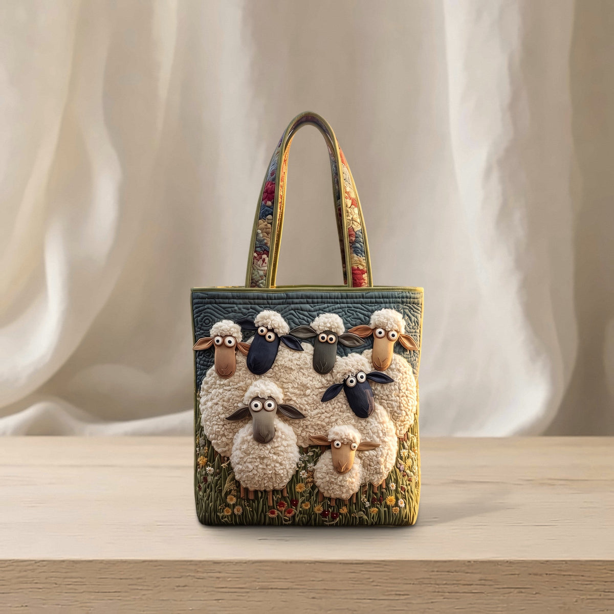 Handcrafted Quilted Sheep Tote Bag — photo 1