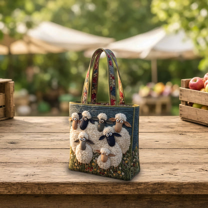 Handcrafted Quilted Sheep Tote Bag — photo 2