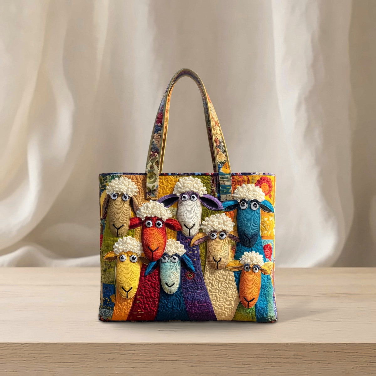 Handcrafted Quilted Sheep Tote Bag — photo 5