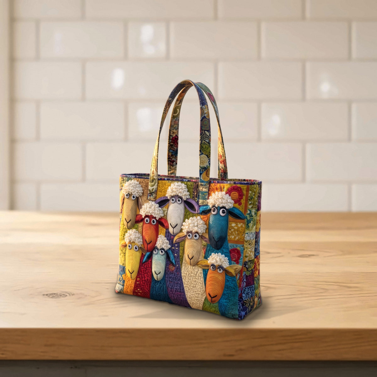 Handcrafted Quilted Sheep Tote Bag — photo 6