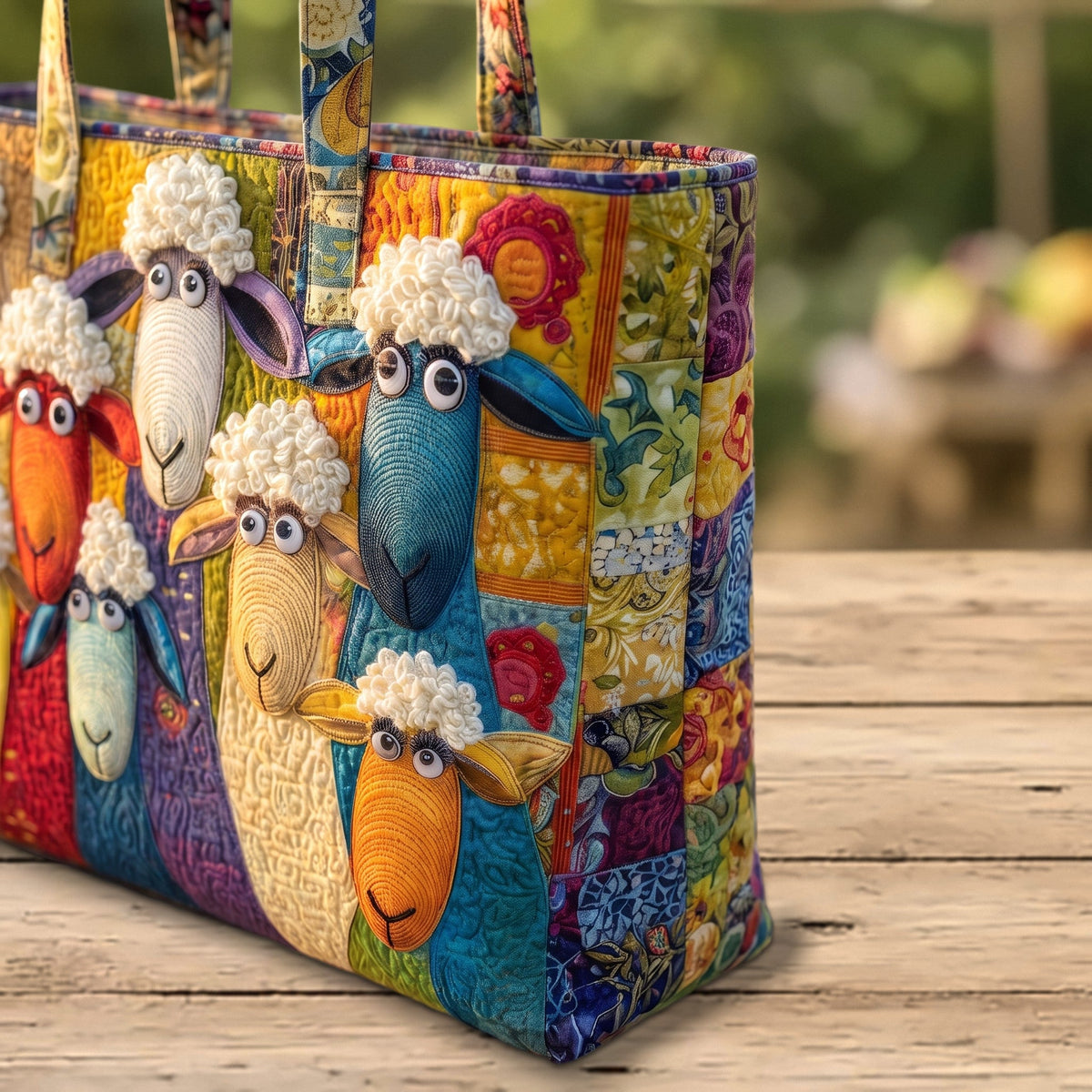 Handcrafted Quilted Sheep Tote Bag — photo 7