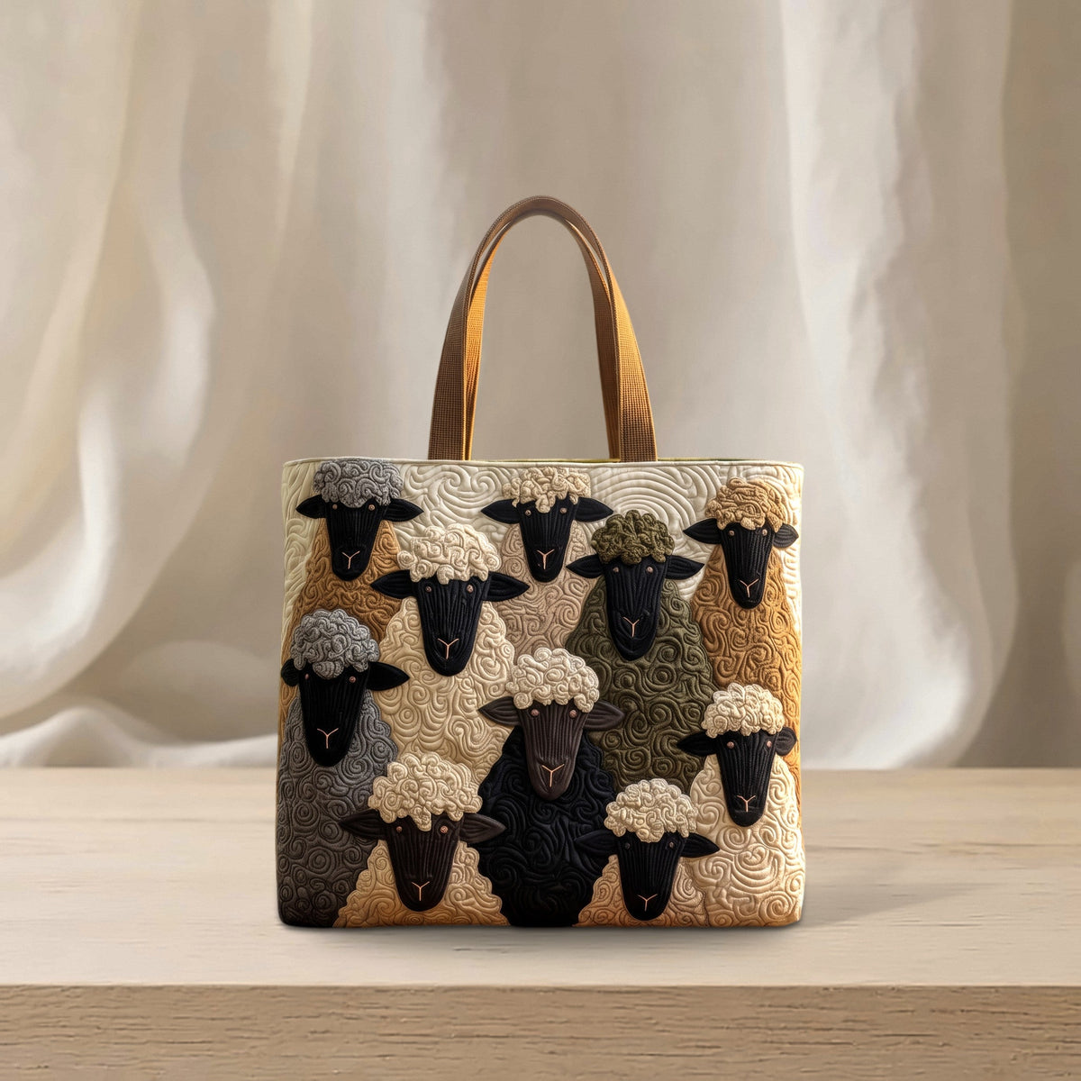 Handcrafted Quilted Sheep Tote Bag — photo 8