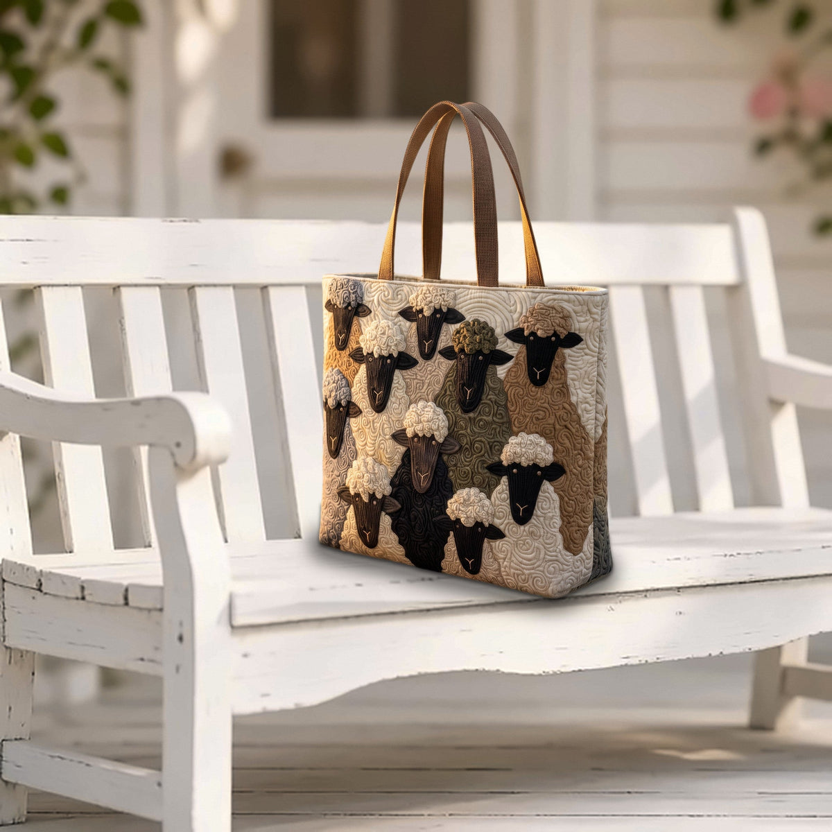 Handcrafted Quilted Sheep Tote Bag — photo 9