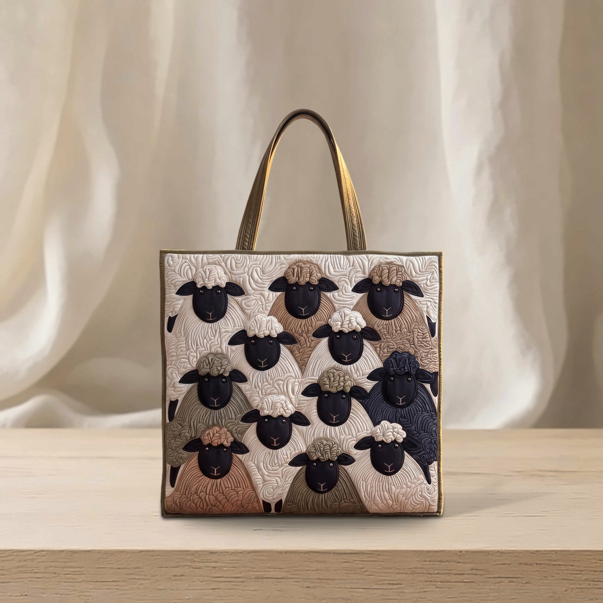 Handcrafted Quilted Sheep Tote Bag — photo 14