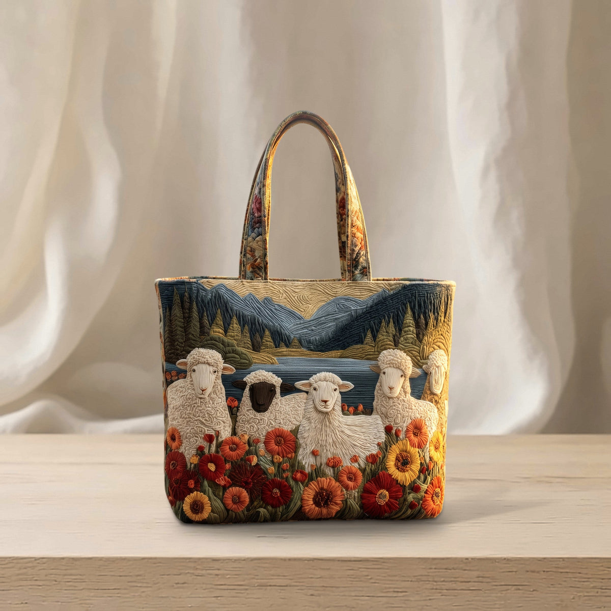 Handcrafted Quilted Sheep Tote Bag — photo 17