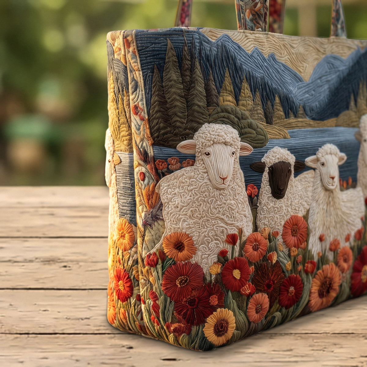 Handcrafted Quilted Sheep Tote Bag — photo 19