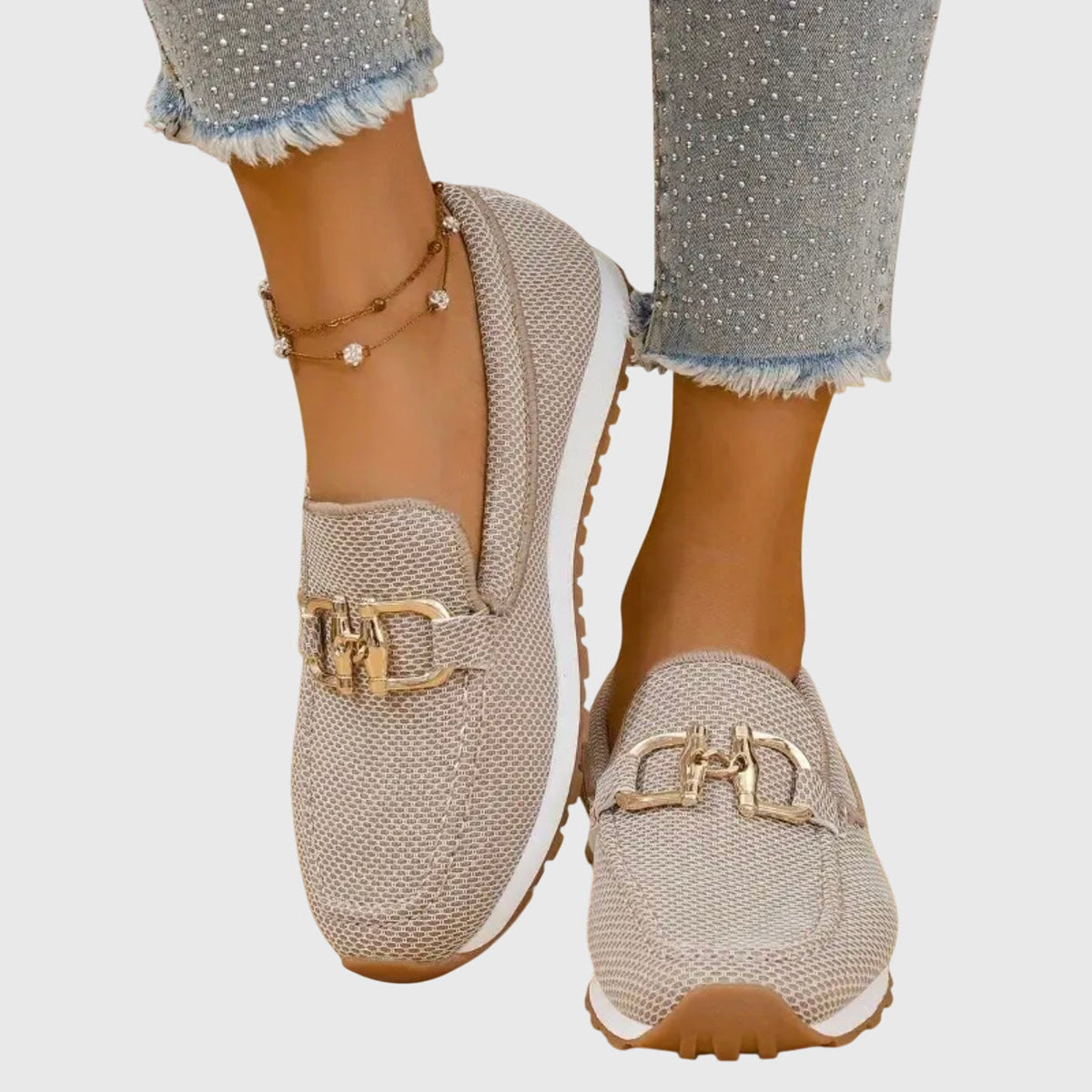 Women's Mesh Horsebit Loafer Sneakers with Lug Sole — photo 1