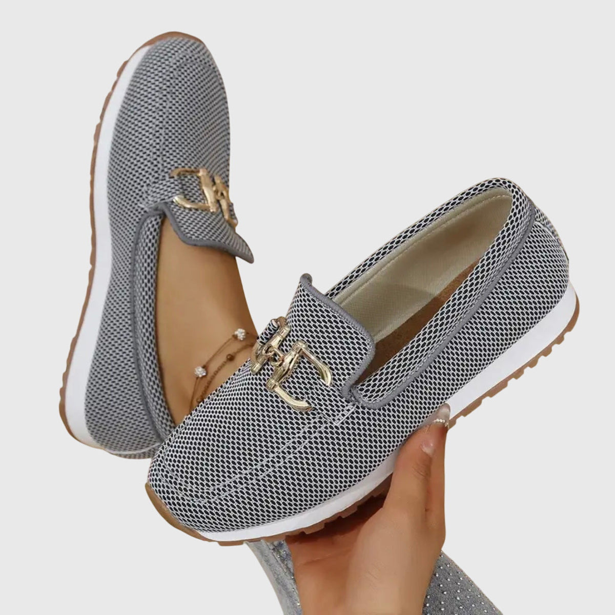 Women's Mesh Horsebit Loafer Sneakers with Lug Sole — photo 10