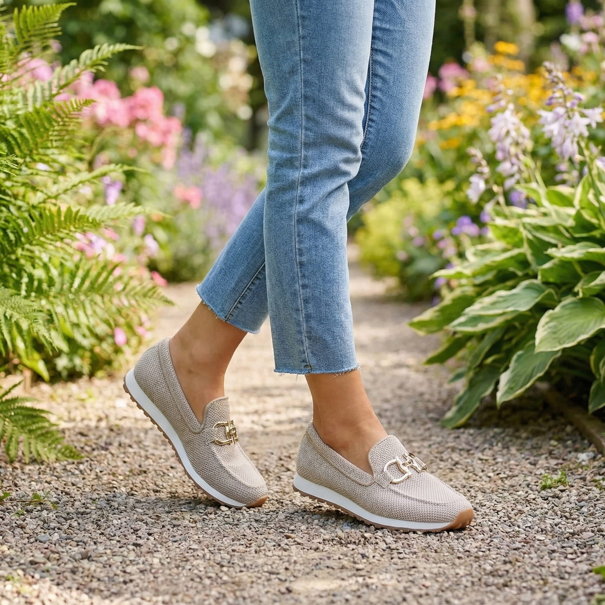 Women's Mesh Horsebit Loafer Sneakers with Lug Sole — photo 2