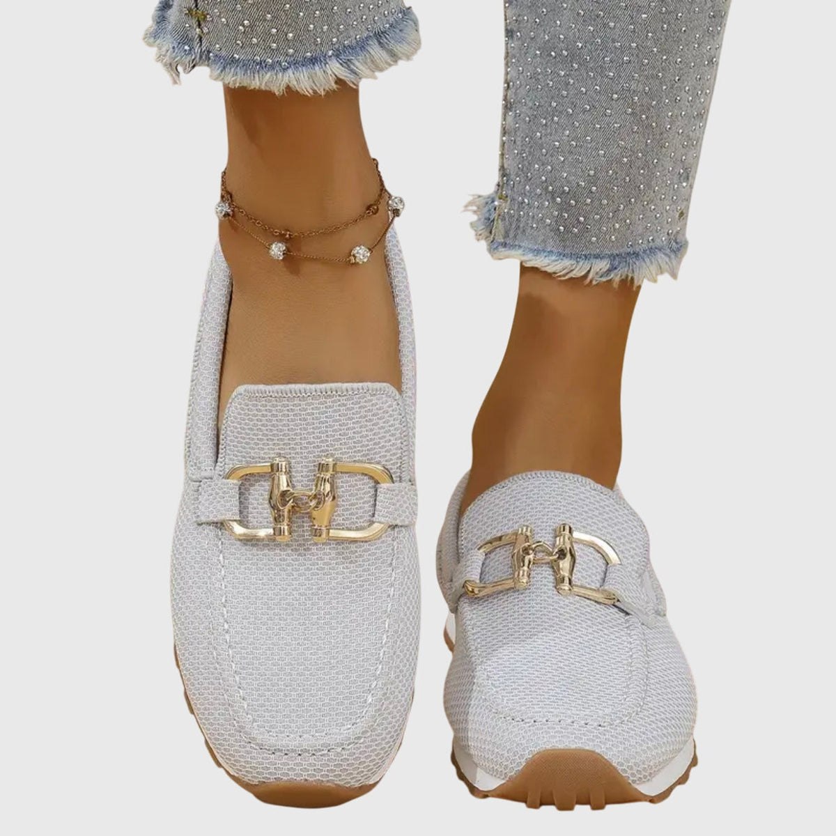 Women's Mesh Horsebit Loafer Sneakers with Lug Sole — photo 3