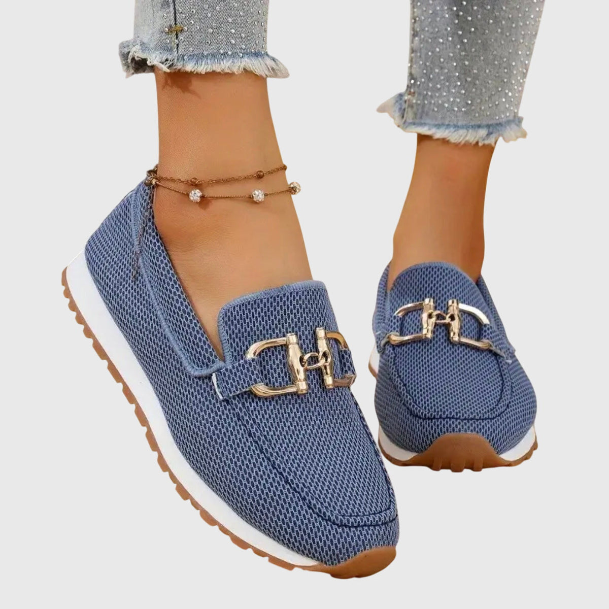 Women's Mesh Horsebit Loafer Sneakers with Lug Sole — photo 4
