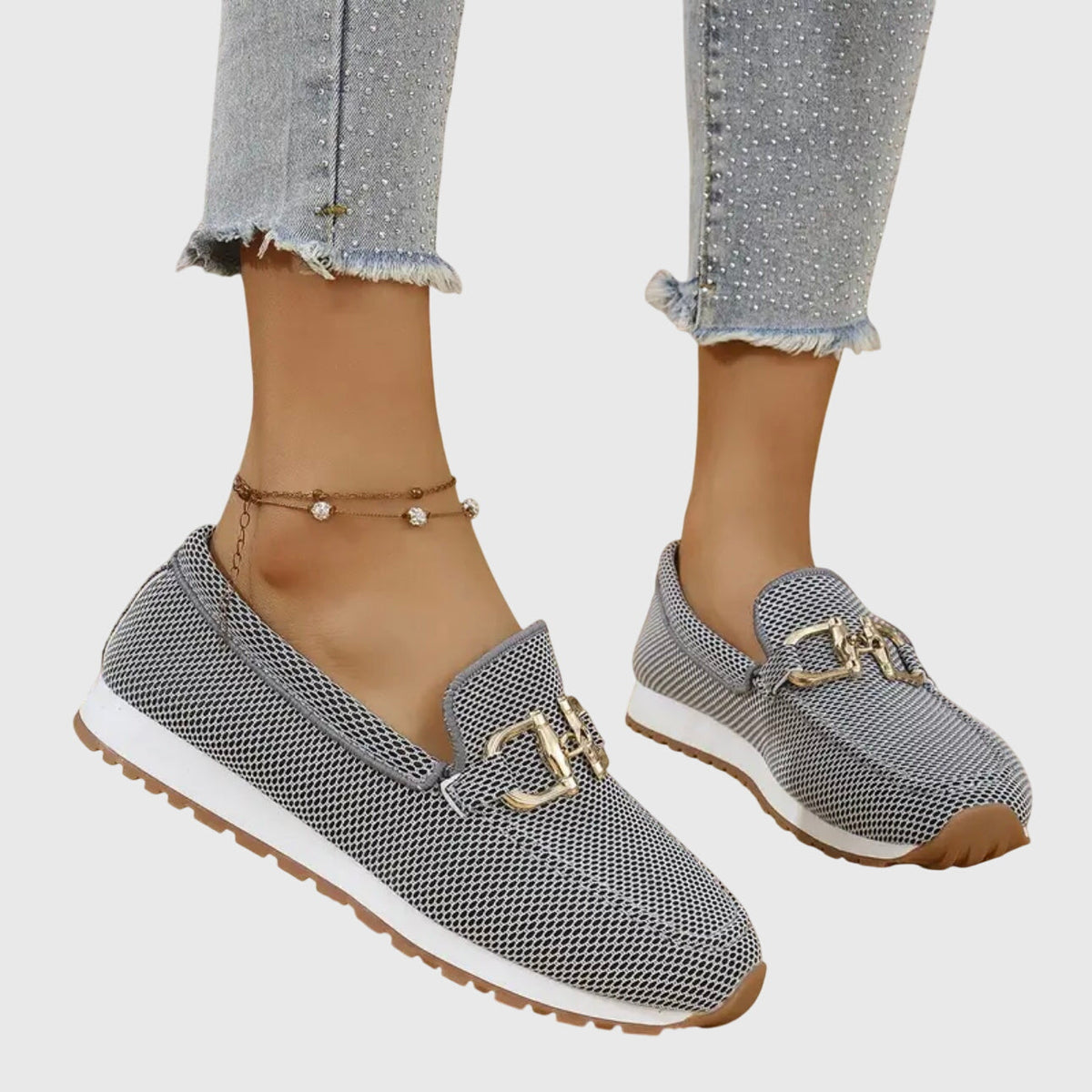 Women's Mesh Horsebit Loafer Sneakers with Lug Sole — photo 5