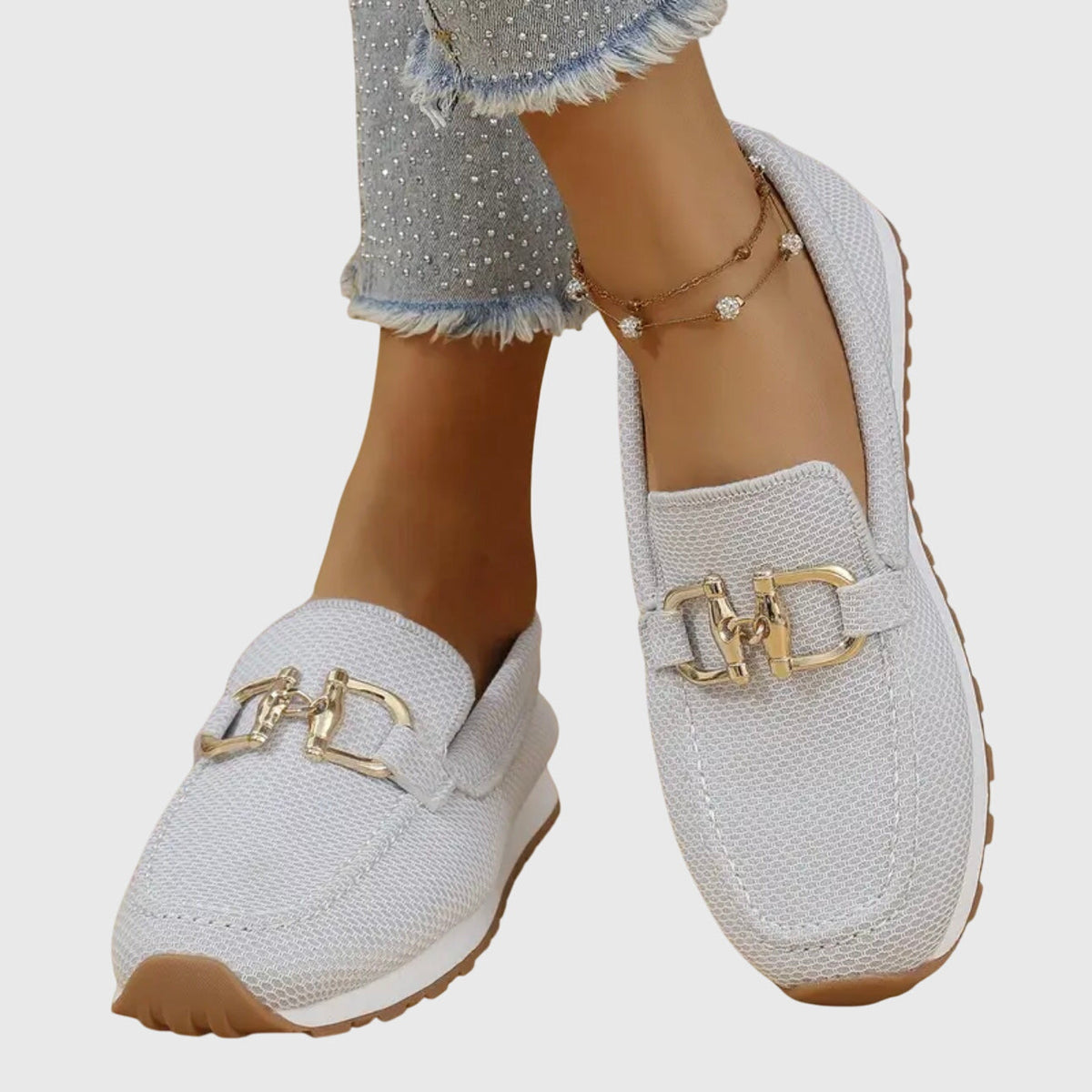 Women's Mesh Horsebit Loafer Sneakers with Lug Sole — photo 7