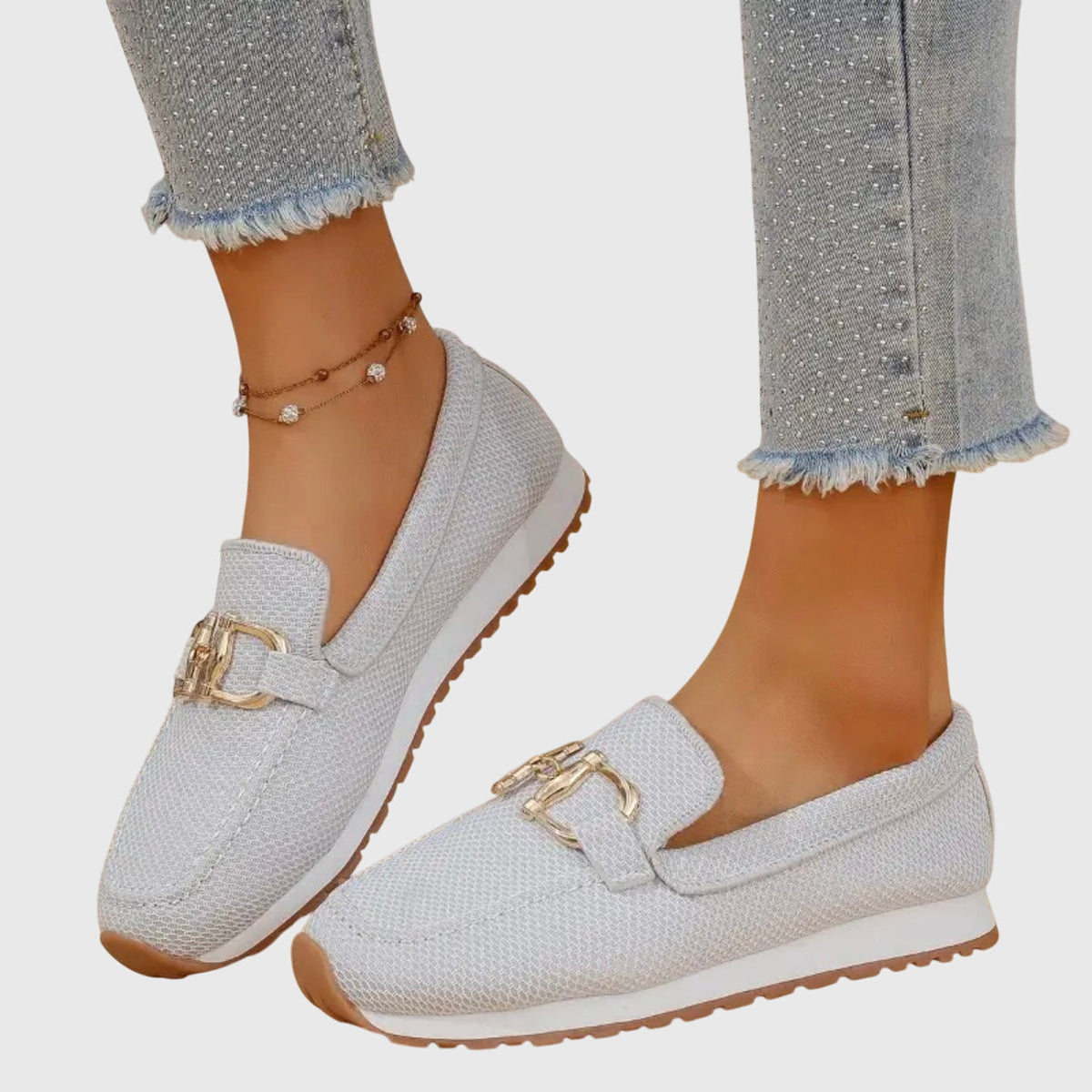Women's Mesh Horsebit Loafer Sneakers with Lug Sole — photo 8