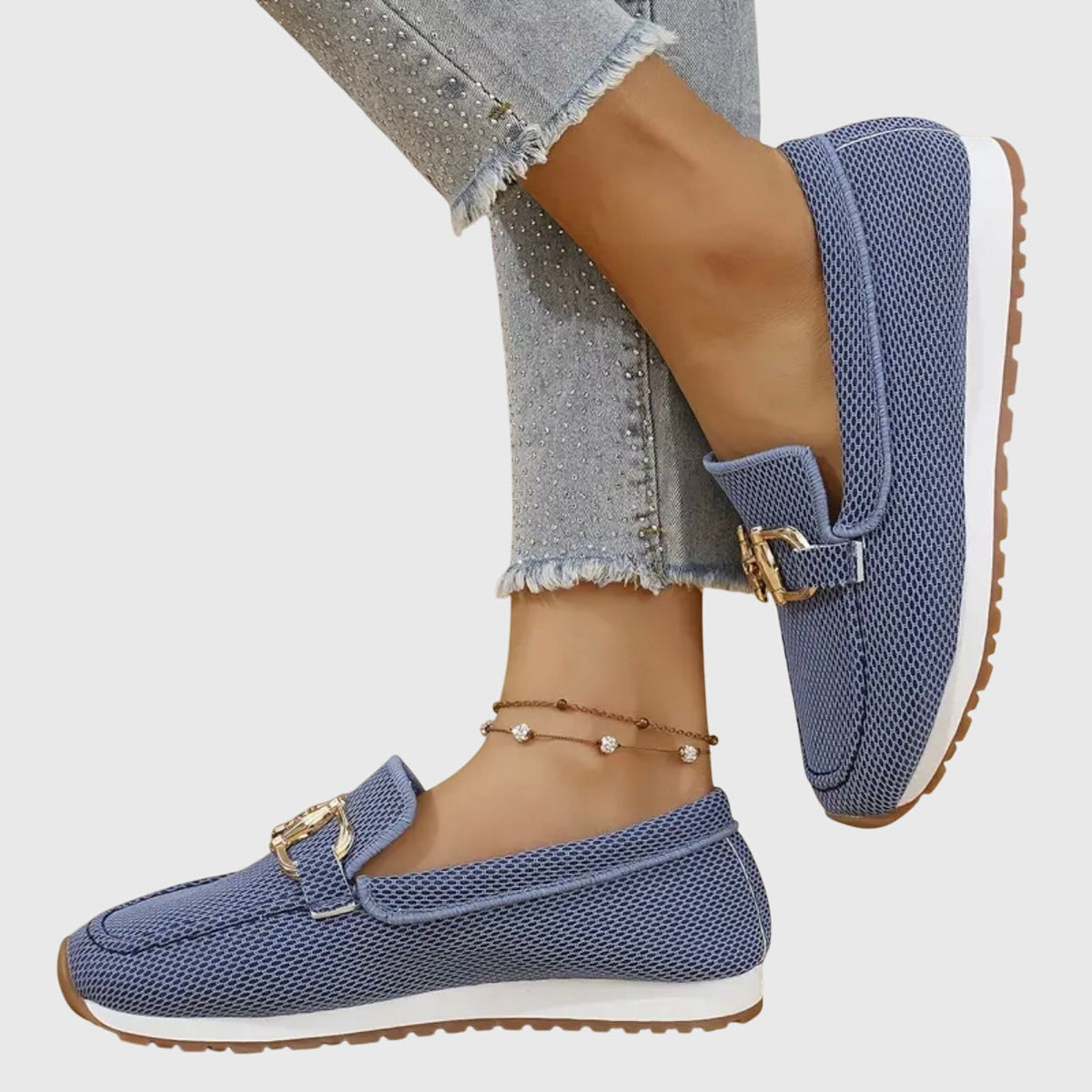 Women's Mesh Horsebit Loafer Sneakers with Lug Sole — photo 9