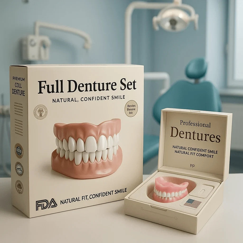 Snap on Veneers Upper and Lower Teeth with Moldable Fit and Reusable Denture Set — photo 1