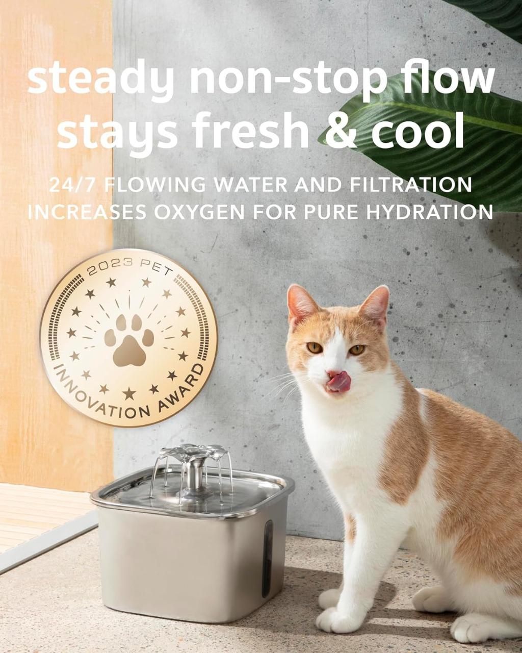 Stainless Steel Cat Water Fountain — photo 3