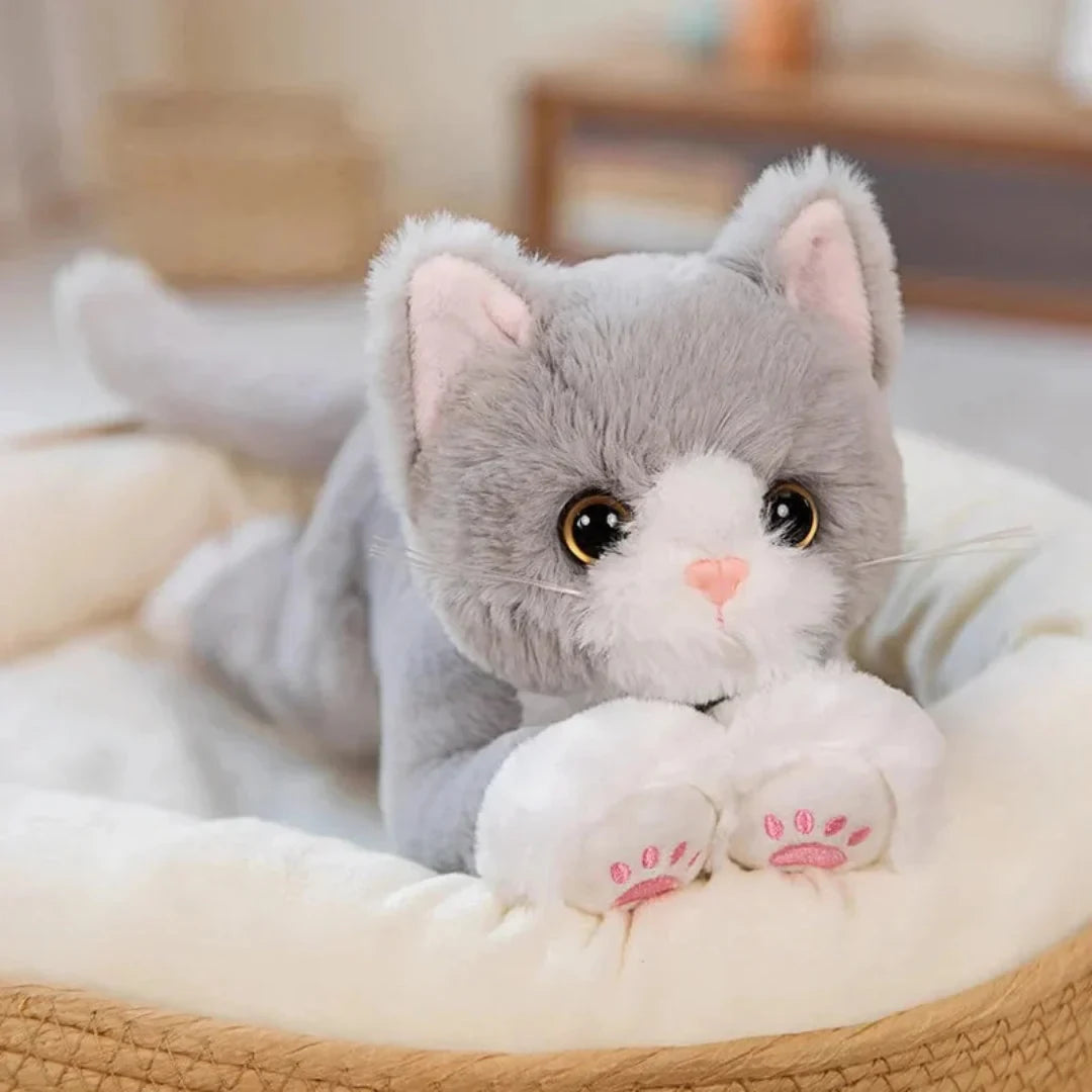 Soft Cat Plushie Stuffed Animal Toy with Embroidered Paws and Safety Eyes 53 Cm — photo 2