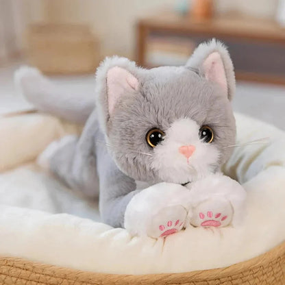 Soft Cat Plushie Stuffed Animal Toy with Embroidered Paws and Safety Eyes 53 Cm — photo 2