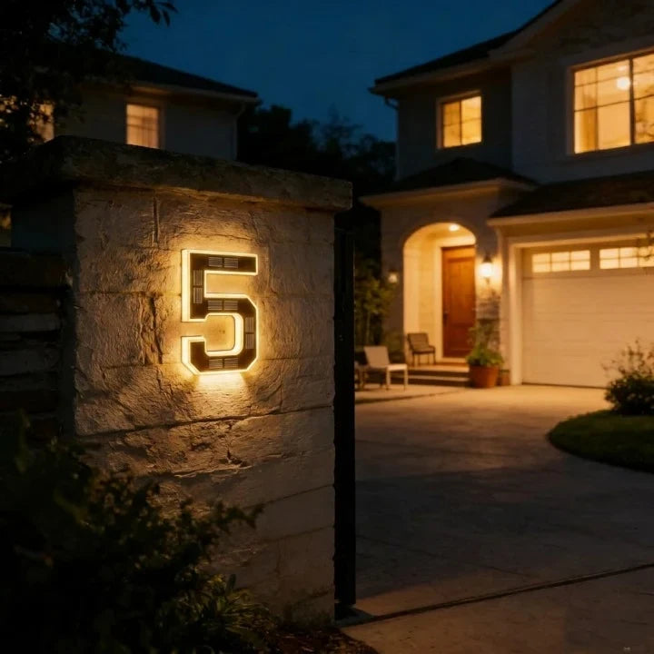 Solar House Numbers with LED Backlit Address Sign and Automatic Dusk Lighting — photo 10
