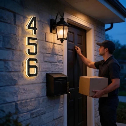 Solar House Numbers with LED Backlit Address Sign and Automatic Dusk Lighting — photo 3