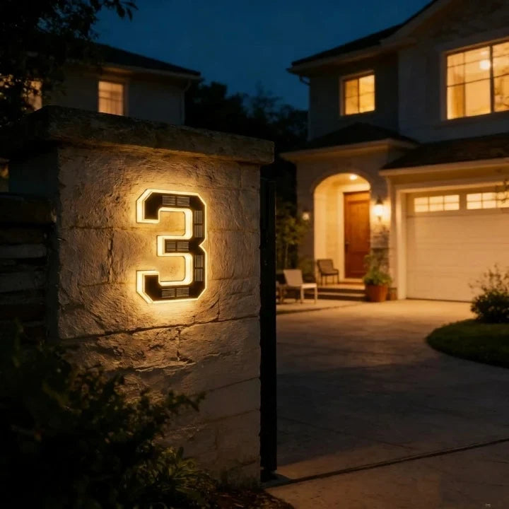 Solar House Numbers with LED Backlit Address Sign and Automatic Dusk Lighting — photo 7
