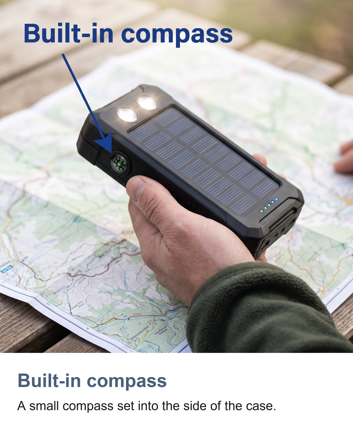 Solar Power Bank 50000mAh with Twin LED Torch and Dual USB Portable Charger — photo 8