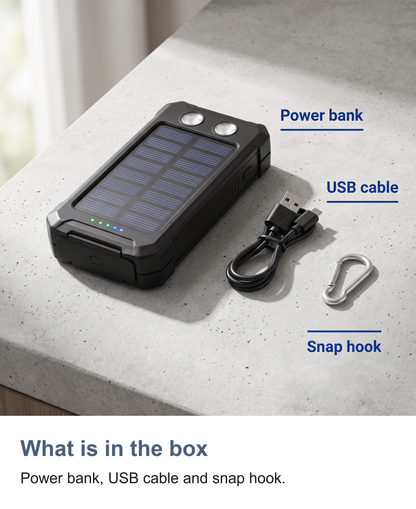 Solar Power Bank 50000mAh with Twin LED Torch and Dual USB Portable Charger — photo 9