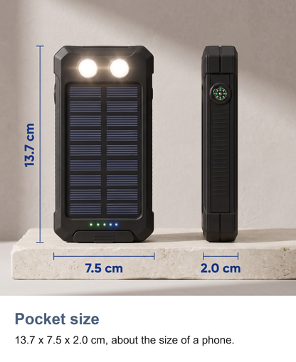 Solar Power Bank 50000mAh with Twin LED Torch and Dual USB Portable Charger — photo 13