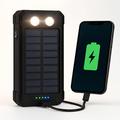 Solar Power Bank 50000mAh with Twin LED Torch and Dual USB Portable Charger — photo 1