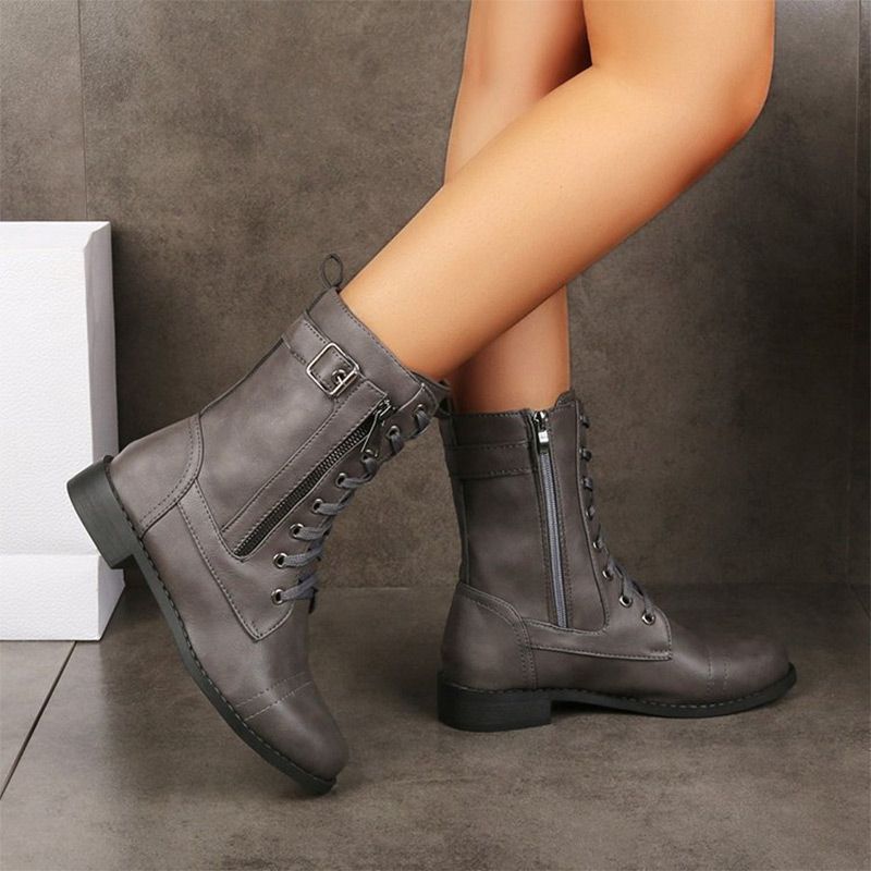 Orthopaedic Leather Ankle Boots for Women with Round Toe — photo 3