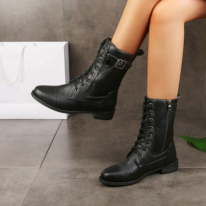 Orthopaedic Leather Ankle Boots for Women with Round Toe — photo 4