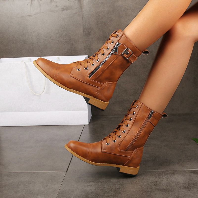 Orthopaedic Leather Ankle Boots for Women with Round Toe — photo 1