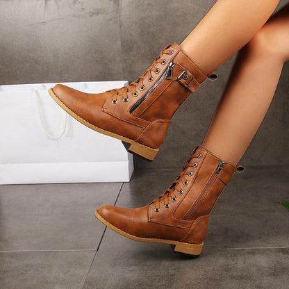 Orthopaedic Leather Ankle Boots for Women with Round Toe — photo 1