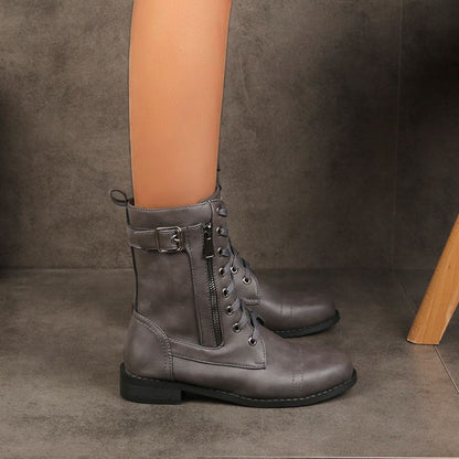 Orthopaedic Leather Ankle Boots for Women with Round Toe — photo 6