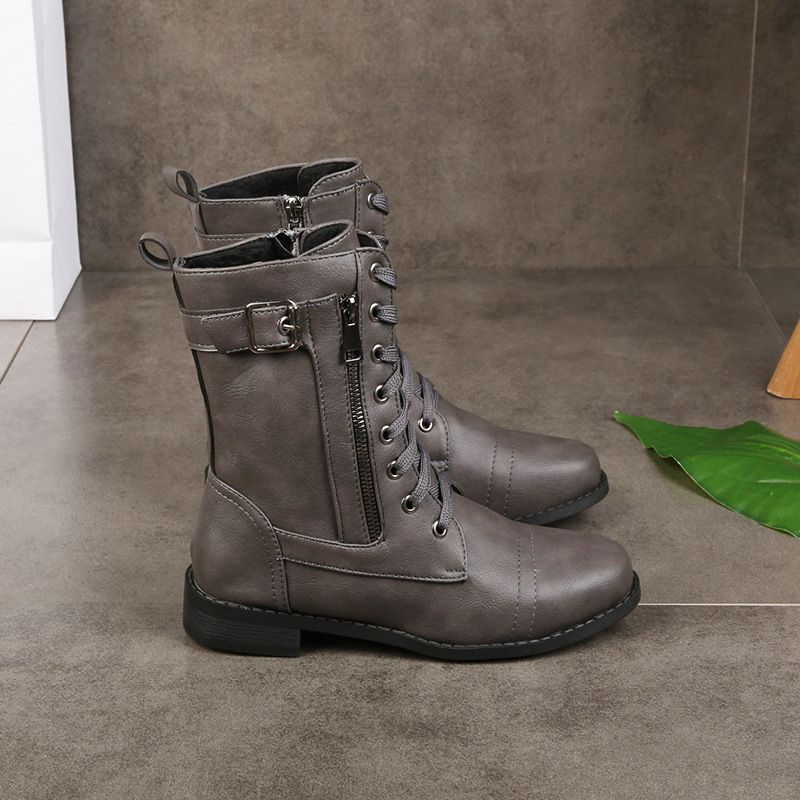 Orthopaedic Leather Ankle Boots for Women with Round Toe — photo 9