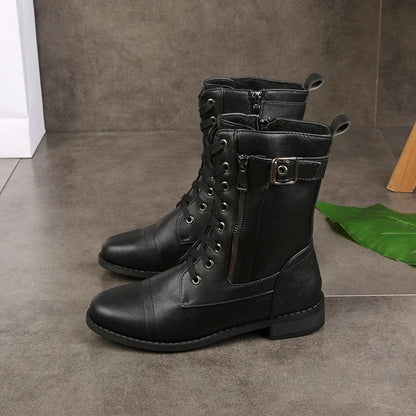 Orthopaedic Leather Ankle Boots for Women with Round Toe — photo 8