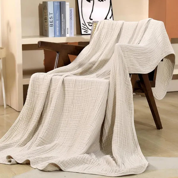 Muslin Throw Blanket – Soft Lightweight Cotton Blanket for Couch & Bed, Breathable, 6 Colours, 3 Sizes — photo 2