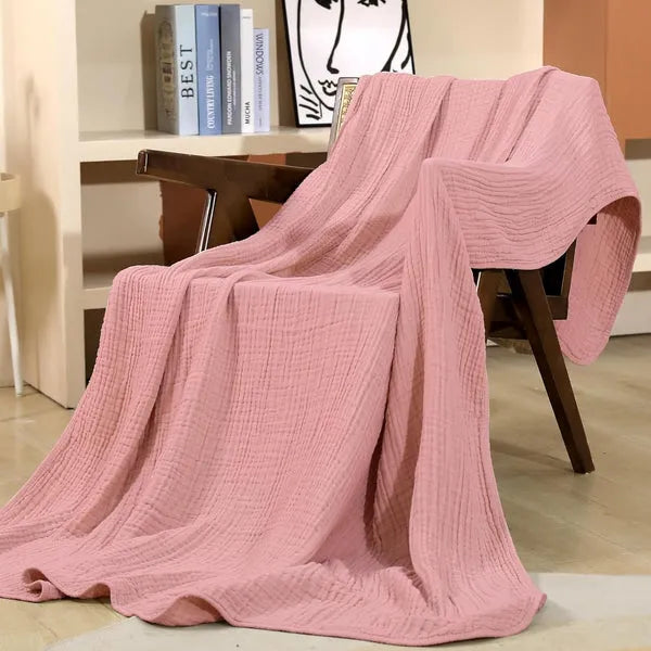 Muslin Throw Blanket – Soft Lightweight Cotton Blanket for Couch & Bed, Breathable, 6 Colours, 3 Sizes — photo 3